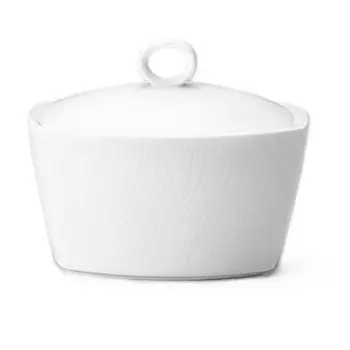 Narumi Aria Collection White Sugar Bowl With Cover 400cc - Set of 12