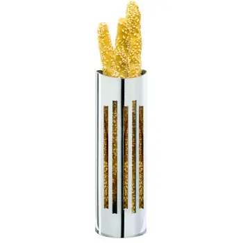 Broggi Essenza Collection Stainless Steel Essenza Breadstick Holder. Vertical With Holes Ø cm.4