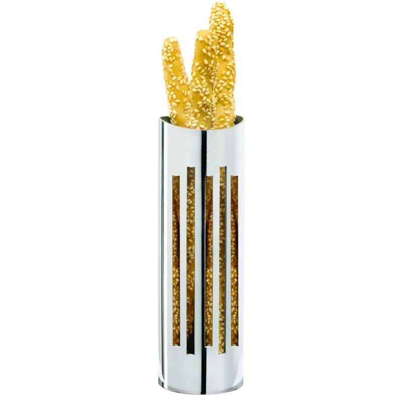 Broggi Essenza Collection Stainless Steel Essenza Breadstick Holder. Vertical With Holes Ø cm.4