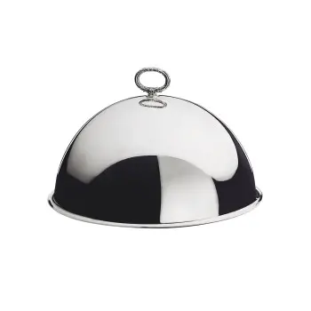 Broggi Collection Silver Plated Dome Cover With Rubans Ring Ø 18 cm (In) Ø 20.5 cm (Out)