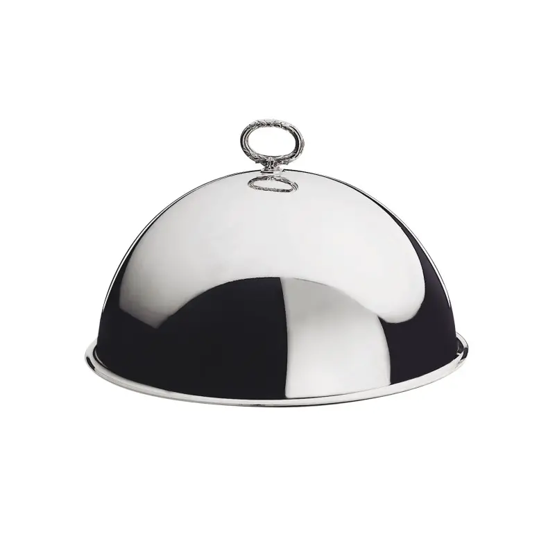 Broggi Collection Silver Plated Dome Cover With Rubans Ring Ø 18 cm (In) Ø 20.5 cm (Out)