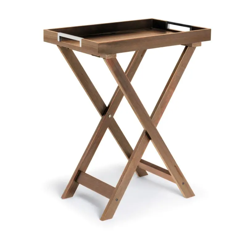 Broggi Collection Walnut Wood Tray Pliant In Wallnut H. 70 cm