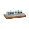 Broggi Collection Walnut Wood Thermal Double Yogurt Set. Walnut Wood 21.5 x 38.5 cm