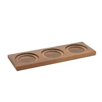 Broggi Collection Wood Base With 3 Holes 17.5 x 52.5 cm H.2.5 cm