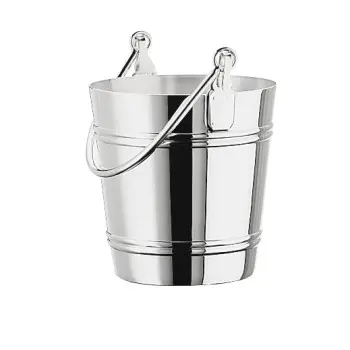 Broggi classica Collection Silver Plated Ice Bucket With Rings classica H.12 cm