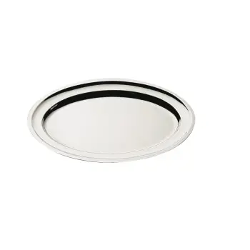 Broggi Collection Silver Plated Oval Plate Turned Edge 34 x 23 cm