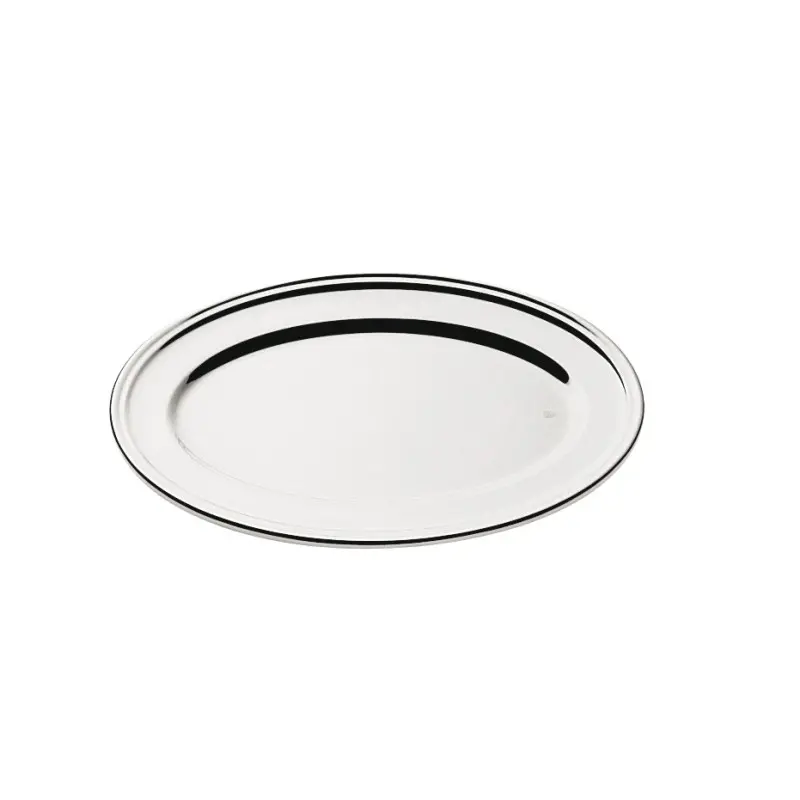 Broggi Collection Silver Plated Oval Plate Reinforced Edge 33 x 22 cm