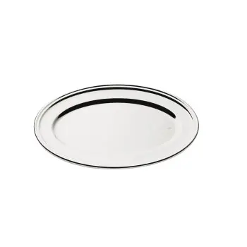 Broggi Collection Silver Plated Oval Plate Reinforced Edge 38 x 25.5 cm