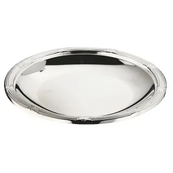 Broggi Rubans Collection Silver Plated Bread Plate Rubans Dec. Ø 16 cm