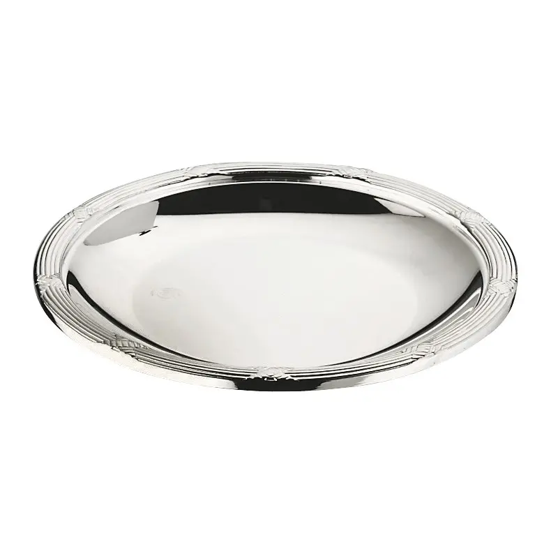 Broggi Rubans Collection Silver Plated Bread Plate Rubans Dec. Ø 16 cm Broggi Rubans Collection Silver Plated Bread Plate Rubans Dec. Ø 16 cm