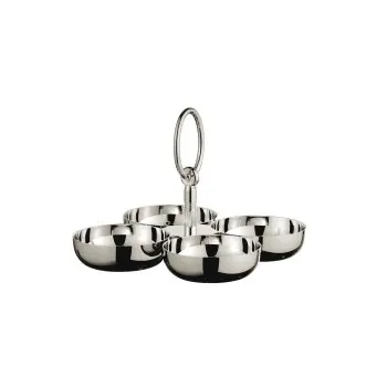 Broggi Ambasciata Collection Silver Plated Snack Holder 4-Bowls Ambasciata Ø 8.5 cm