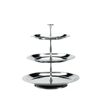 Broggi Collection Stainless Steel Petit Fours Stand 3-Tier Ø 26-32-38 cm H.40 cm