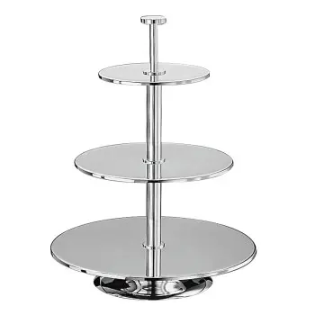 Broggi Collection Stainless Steel Wedding-Cake Stand 3-Tier Ø 22-32-42 cm H.54 cm