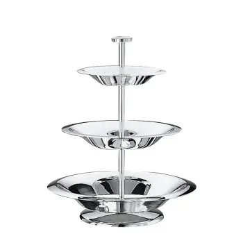 Broggi Collection Stainless Steel Fruit Stand 3-Tier Ø 22-29-36.5 cm H.50 cm