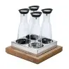 Broggi Collection Walnut Wood Thermal Pitcher. 4-Pc Set. Walnut Wood 28 x 28 cm H.9 cm