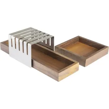 Broggi Collection Walnut Wood Breadsticks Basket. Walnut 10 x 32 cm H.3 cm
