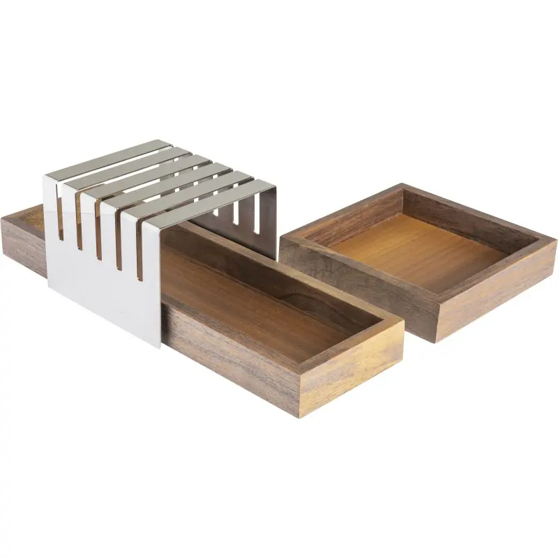 Broggi Collection Walnut Wood Bread Basket. Walnut 15 x 15 H.3 cm