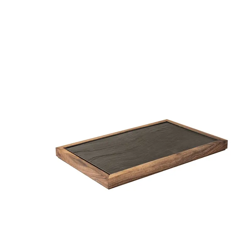 Broggi Nature Collection Walnut Thermal Tray. Walnut Wood 52.5 x 32.5 cm