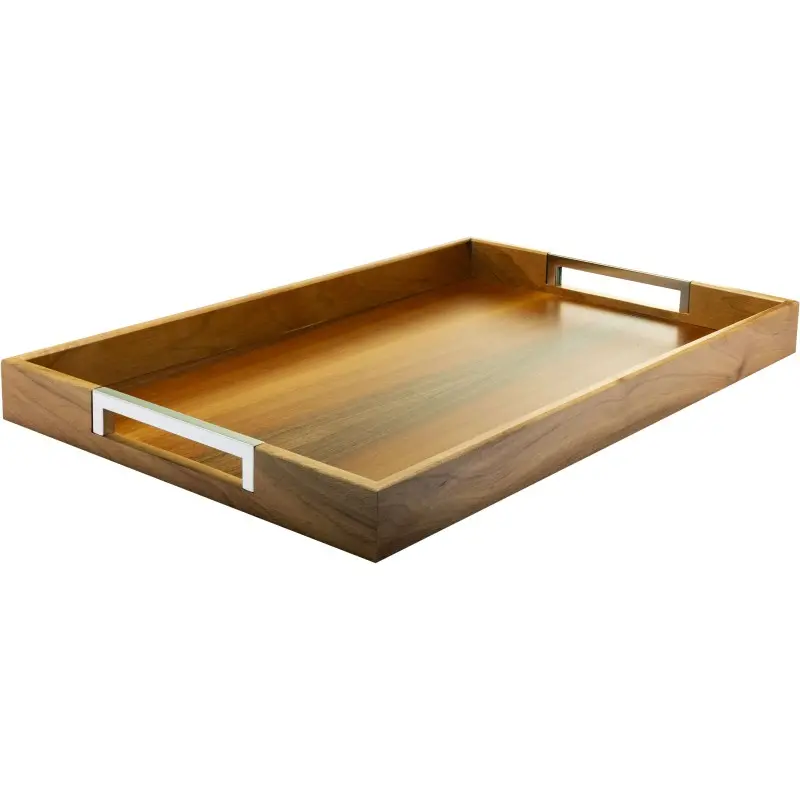 Broggi Collection Walnut Wood Room-Service Tray cm.60 x 39.5 H.5 Walnut Wood