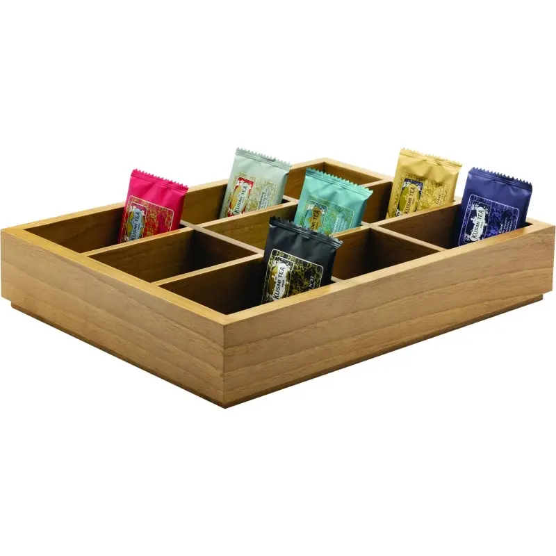 Broggi Collection Walnut Wood Tea-Selection Tray. 9-Compartment cm.32 x 26 H.6 Walnut Wood Broggi Collection Walnut Wood Tea-Selection Tray. 9-Compartment cm.32 x 26 H.6 Walnut Wood
