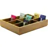 Broggi Collection Walnut Wood Tea-Selection Tray. 9-Compartment cm.32 x 26 H.6 Walnut Wood