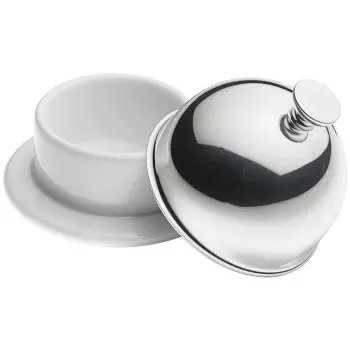 Broggi Collection Stainless Steel Butter Dish With Cover Porcelain Ø 7 cm