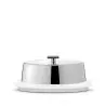 Broggi Zeta Collection Stainless Steel Butter Dish Zeta Porcelain With Cover Ø 10.5 cm H.7.6 cm