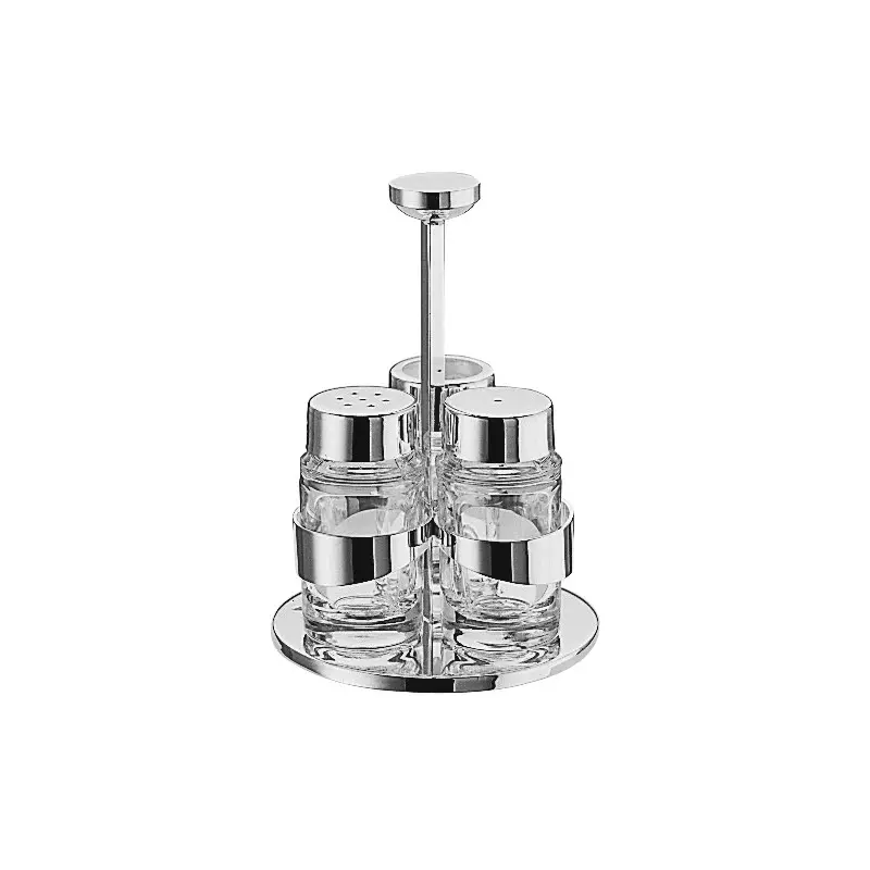 Broggi Iseo Collection Stainless Steel Salt/Pepper/Toothpick Holder Set Iseo L.10 cm H.13 cm