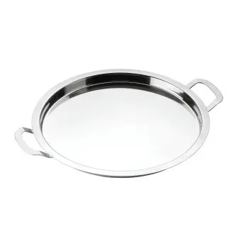 Broggi Collection Stainless Steel Bar Tray With Handles Ø 38 cm