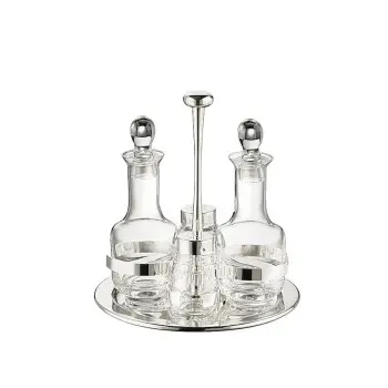 Broggi Collection Silver Plated Oli & Vinegar Cruet Luna 4-Pc Ø 20 cm
