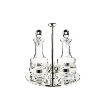 Broggi Collection Silver Plated Oli & Vinegar Cruet Luna 2-Pc Ø 20 cm