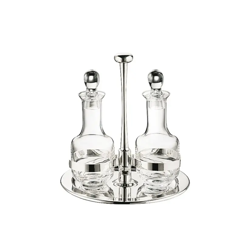 Broggi Collection Silver Plated Oli & Vinegar Cruet Luna 2-Pc Ø 20 cm Broggi Collection Silver Plated Oli & Vinegar Cruet Luna 2-Pc Ø 20 cm