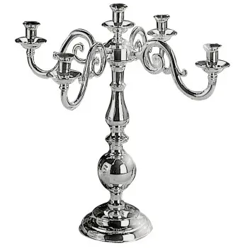 Broggi Ambasciata Collection Silver Plated Candelabrum Ambasciata 5-Arm H.46 cm