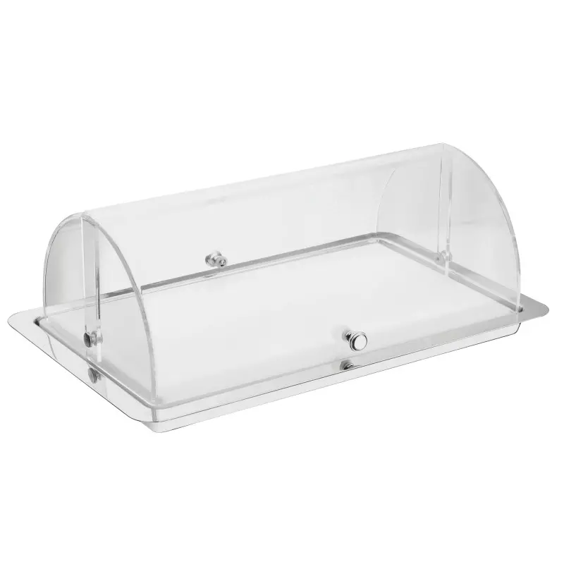 Broggi Collection Stainless Steel Rectangular Thermal Platter For Cheese/Ham cm.53 x 32.5 St.St