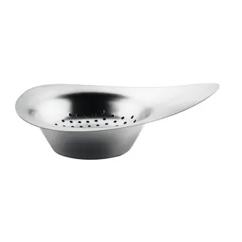 Broggi Collection Stainless Steel Tea Strainer With Drip Bowl 7 cm