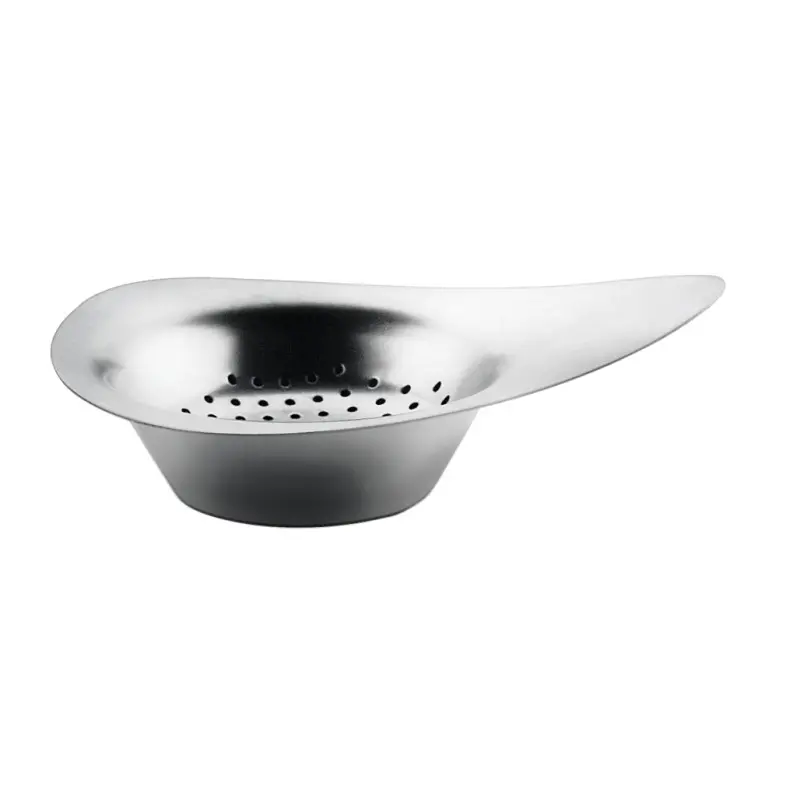 Broggi Collection Stainless Steel Tea Strainer With Drip Bowl 7 cm