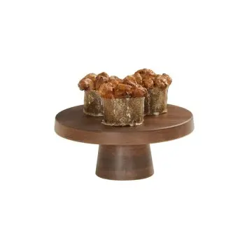 Cal-Mil 12 Dia x 4.25 H Pedestal Cake Stand - Walnut