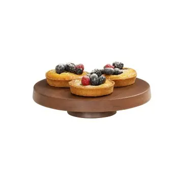 Cal-Mil 12 Dia x 2.25 H Pedestal Cake Stand - Walnut
