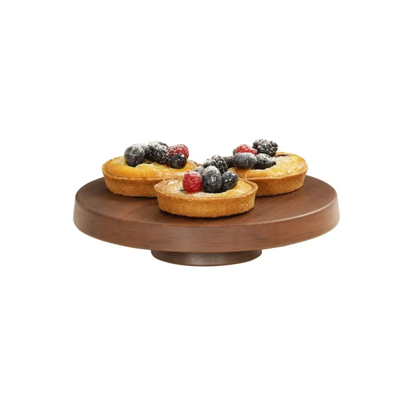 Cal-Mil 12 Dia x 2.25 H Pedestal Cake Stand - Walnut