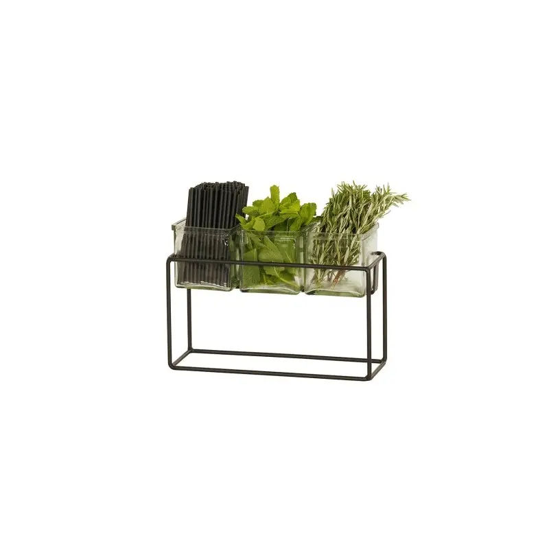 Cal-Mil Black 3 Jar Holder - 9" H