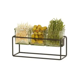 Cal-Mil Black 3 Jar Holder - 6" H