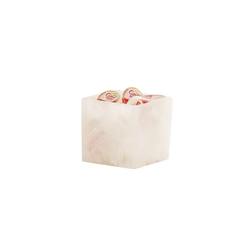Cal-Mil 4 x 4 Resin Jar - White Marble Cal-Mil 4 x 4 Resin Jar - White Marble