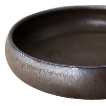 Out of the Blue Lava Metallic Deep Plate - S - Diameter: 6.3" Height: 1.6"