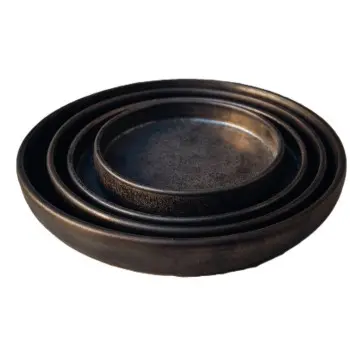 Out of the Blue Lava Metallic Bowl Medium - Diameter: 9.8" Height: 1.7"