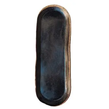 Out of the Blue Lava Platter Small - Length: 10.6" Width: 2.7"