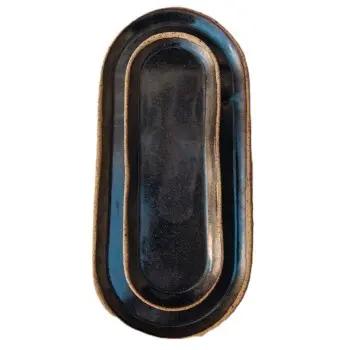 Out of the Blue Lava Platter Medium - Length: 11.8" Width: 3.9"