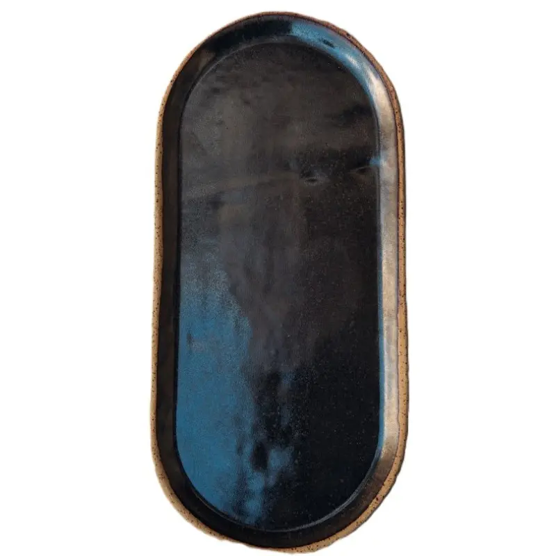 Out of the Blue Lava Platter XL - Length: 14.1" Width: 6.7"