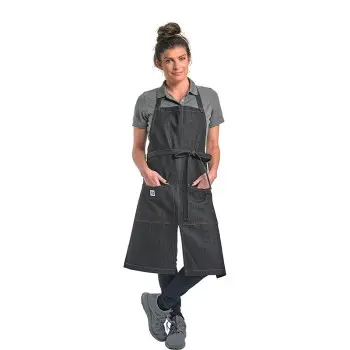 Mercer Culinary Zephyr Bib Apron - Black Denim