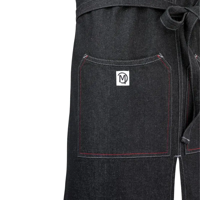 Mercer Culinary Zephyr Bib Apron - Black Denim