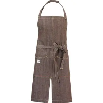 Mercer Culinary Zephyr Bib Apron - Brown Denim